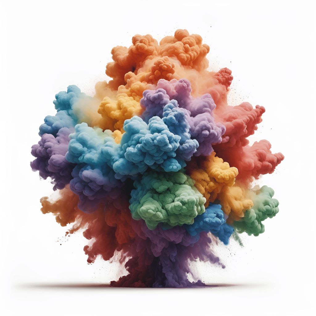 image of a cloud of colored smoke in the air
