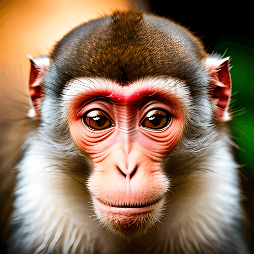 monkey with a red face and a white face