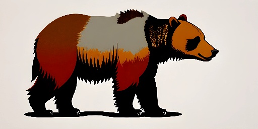 a bear that is standing on a white surface