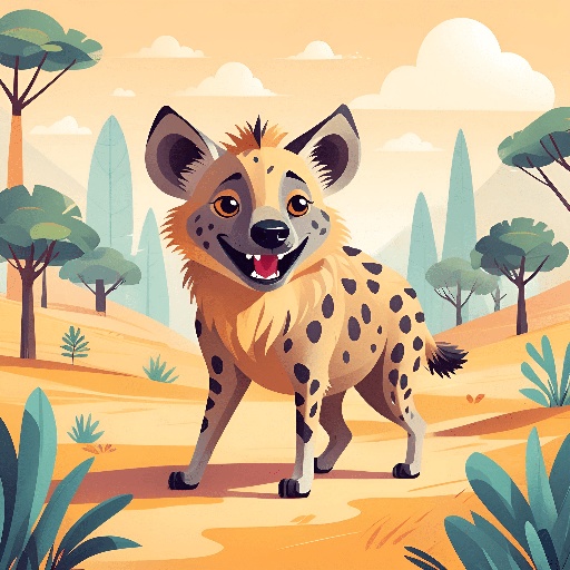a hyennab standing in the middle of a field