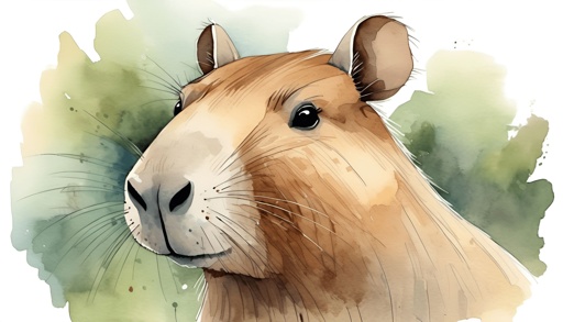 a drawing of a rodent with a green background