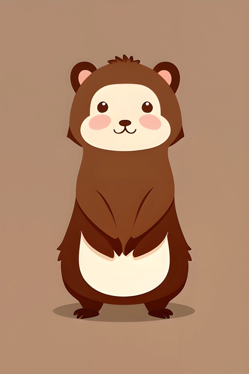 a cartoon bear standing up with its paws crossed