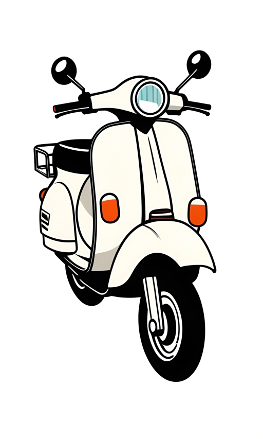 a close up of a scooter with a helmet on the back