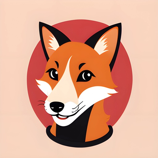 a picture of a fox with a red background