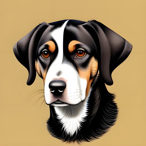 painting of a dog with a brown and black face