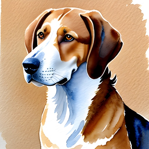 painting of a dog with a brown and white face and a black nose