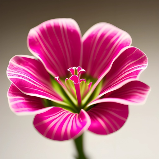 a pink flower with a green center in a vase