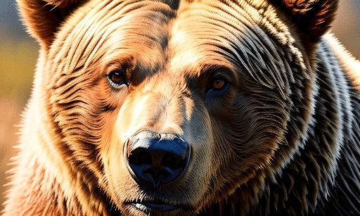 a brown bear that is looking at the camera