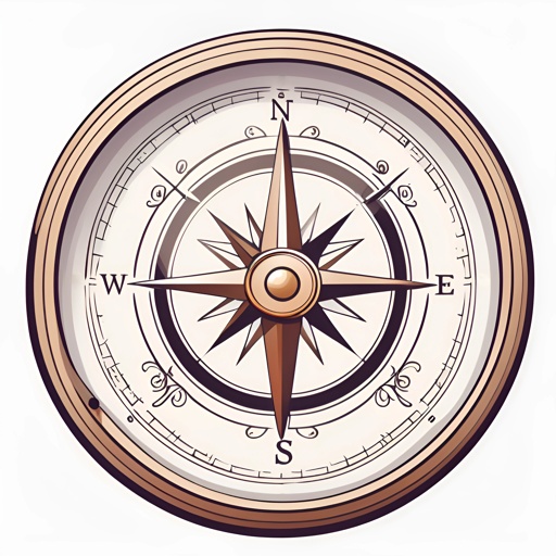 a close up of a compass with a white background