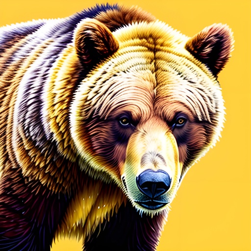 painting of a bear on a yellow background