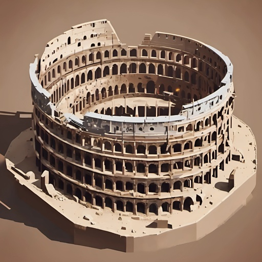 image of a model of a roman colossion