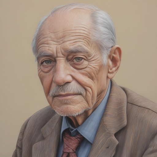 painting of an older man with a suit and tie
