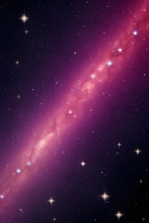 a galaxy with stars and a bright pink galaxy