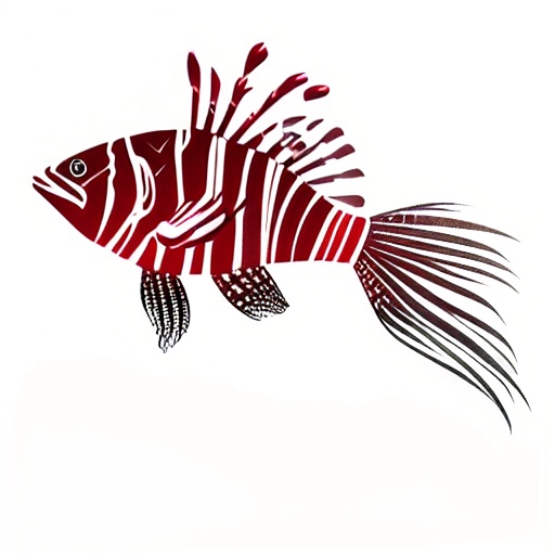 zebra fish with red stripes on white background with black and white stripes