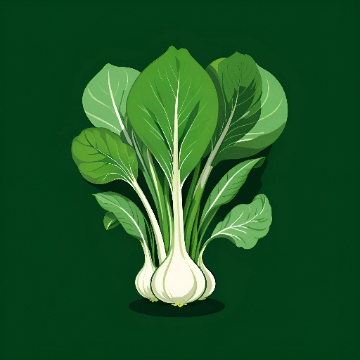 a green vegetable with a white head and green leaves