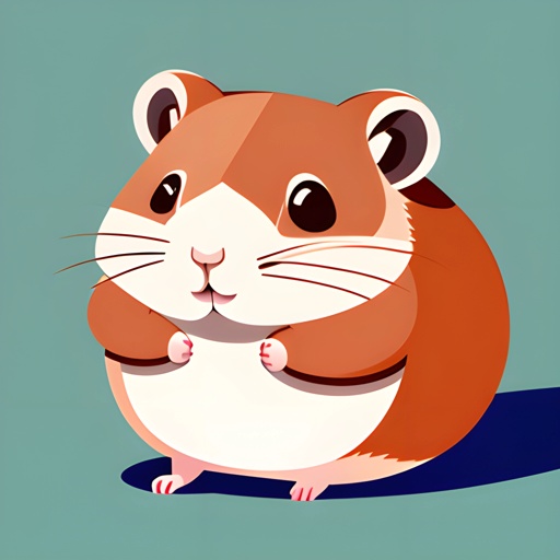 a cartoon hamster that is standing up with its paws on its chest