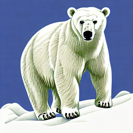 a polar bear standing on a snowy hill