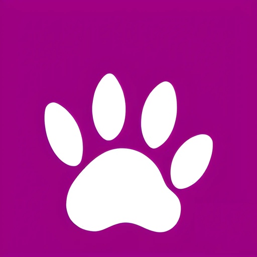 a close up of a paw print on a purple background