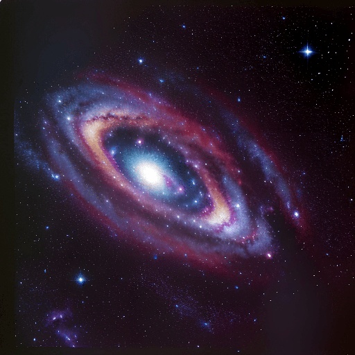 spiral galaxy with a bright white disk in the center