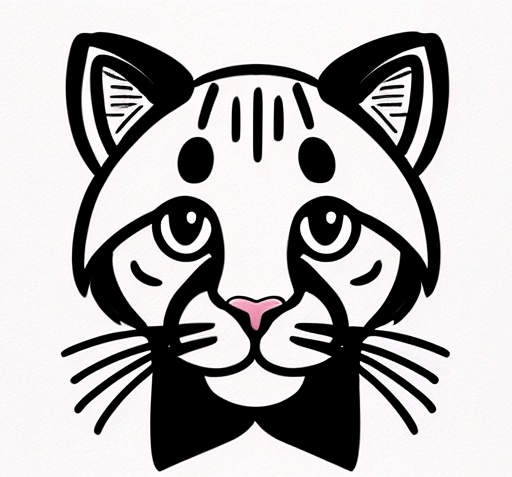 a drawing of a cat with a bow tie