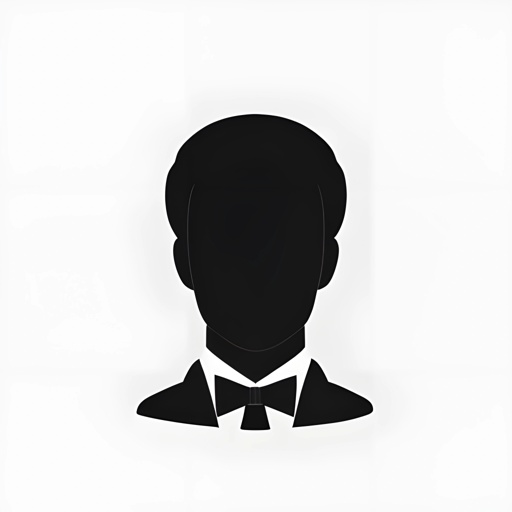 a silhouette of a man wearing a bow tie