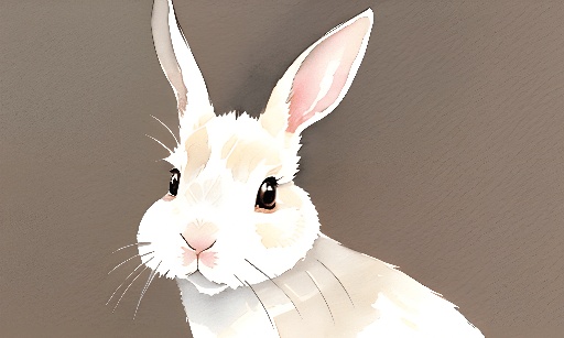 a white rabbit with a long nose and a white tail
