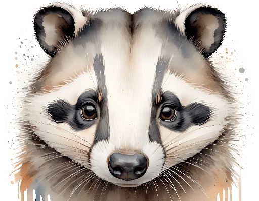 a close up of a raccoon's face with a white background