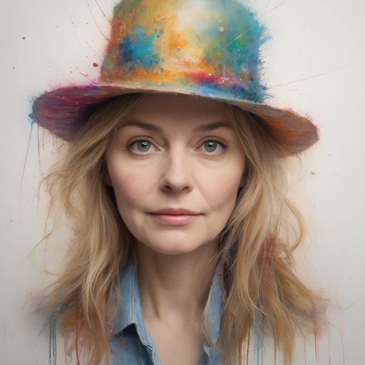 woman with a colorful hat on her head