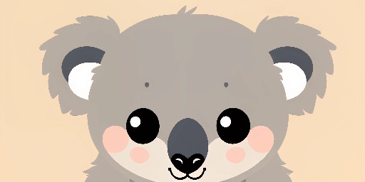 a cartoon koala bear with a big nose