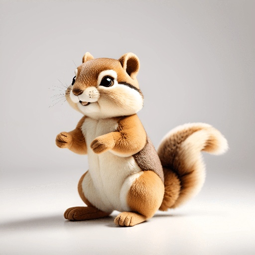 a stuffed squirrel that is standing up on its hind legs