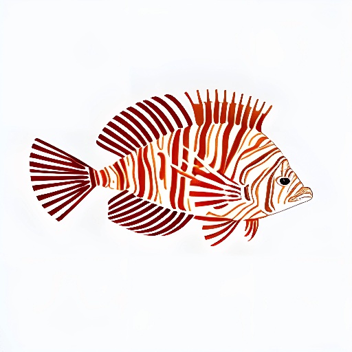 a fish that is painted with red and white stripes