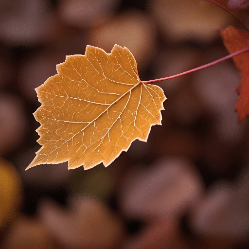leaf on a branch with a blurred background