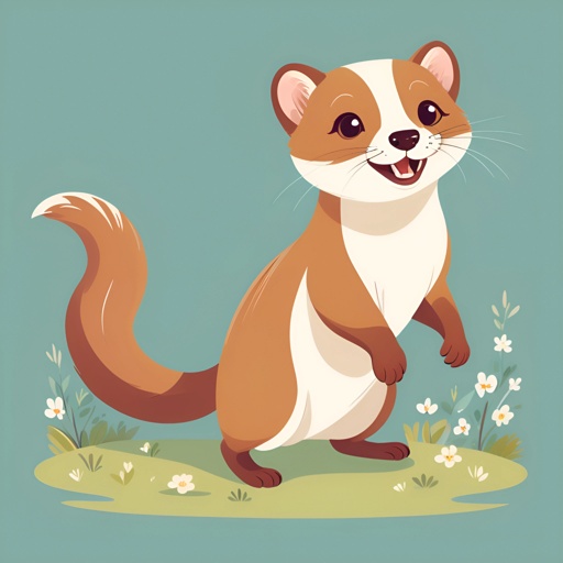 a cartoon of a weasel standing on its hind legs