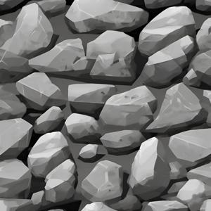 a close up of a bunch of rocks on a black and white background