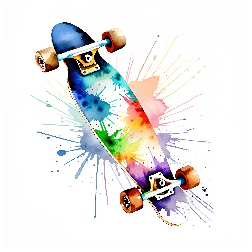a skateboard with a colorful design on it