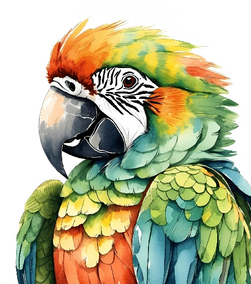 brightly colored parrot with a bright red head and green wings