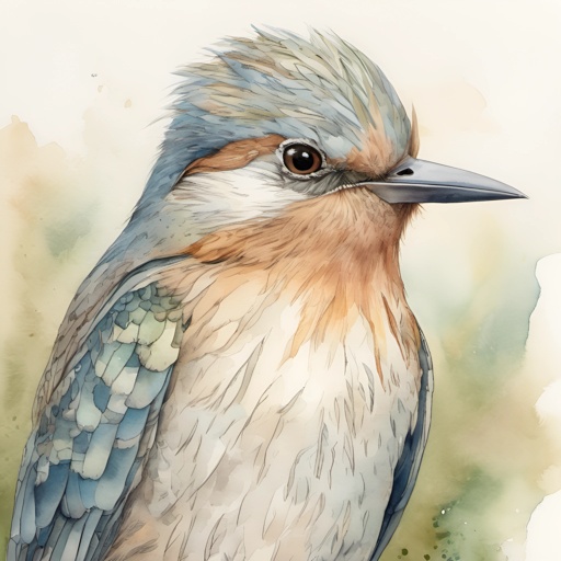 a watercolor painting of a bird sitting on a branch