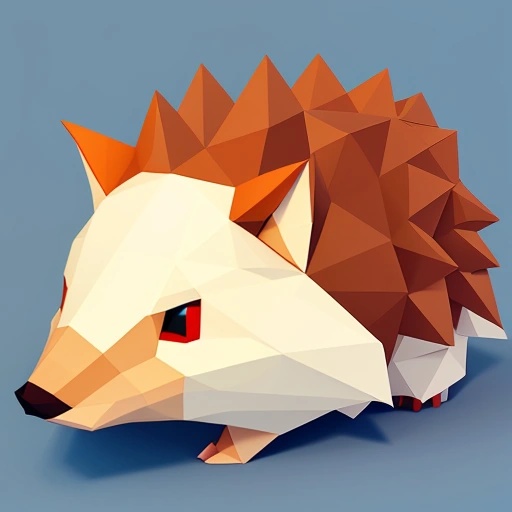 a low poly animal that is sitting on the ground