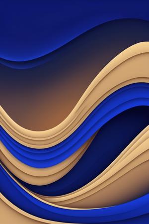 abstract blue and brown waves on a dark background