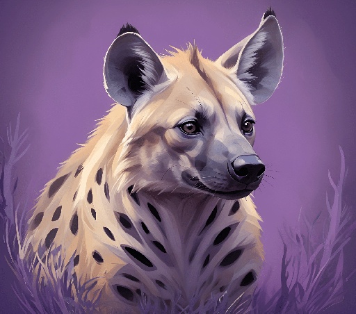 a hyena that is sitting in the grass