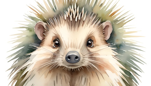 a hedgehog with a long hair on it's head