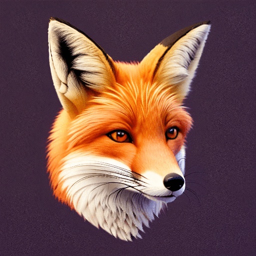 a red fox with a black nose and white ears