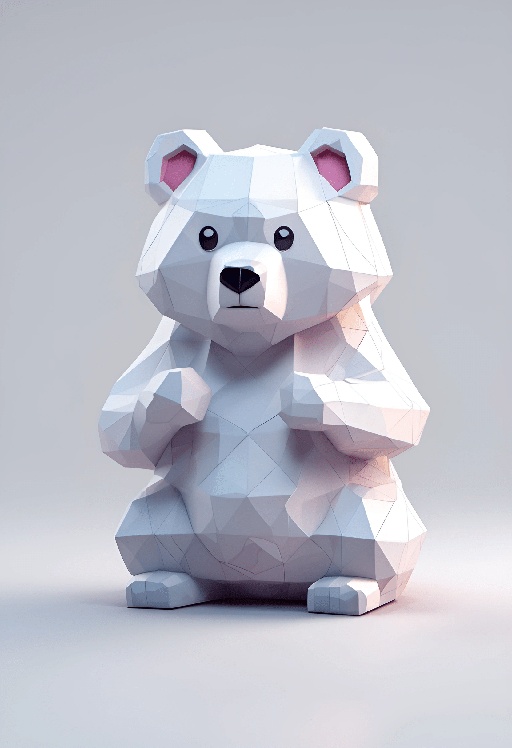 a white bear that is sitting on a white surface