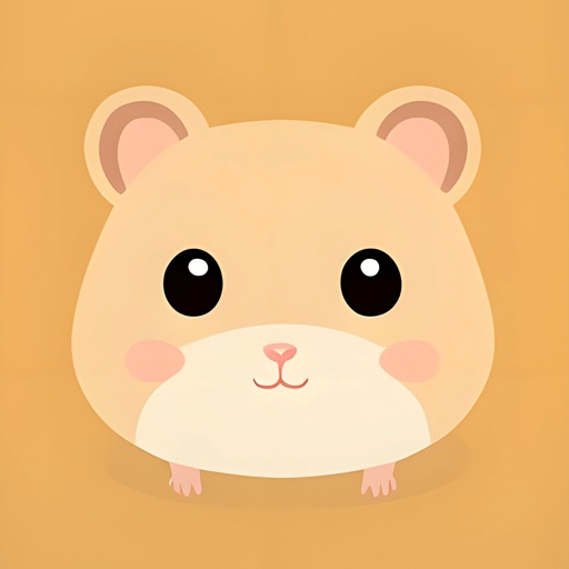 a cartoon hamster with a big smile on its face