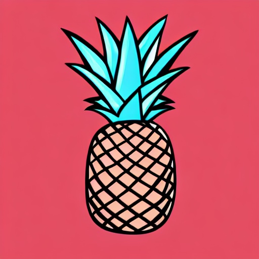 a pineapple with a blue top on a pink background