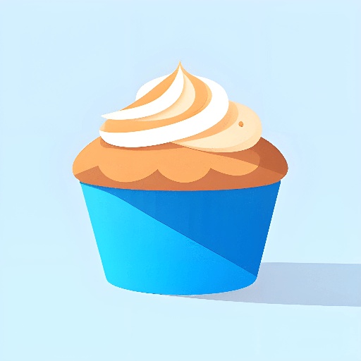 a cupcake with a cream topping on top of it