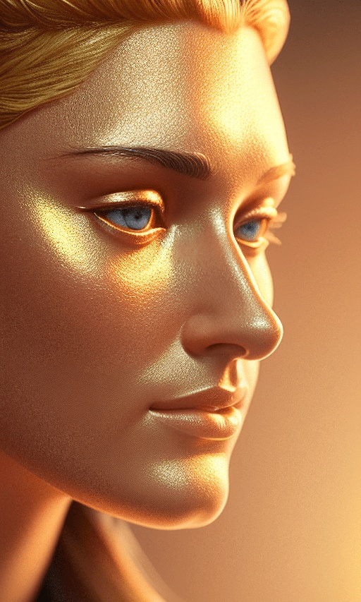 a close up of a woman's face with a golden make - up