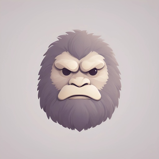 gorilla face with a beard and a sad expression