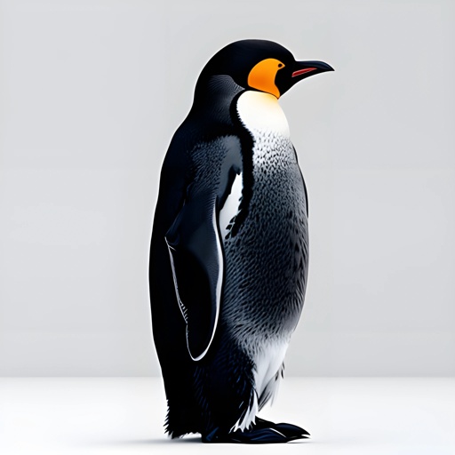penguin standing on a white surface