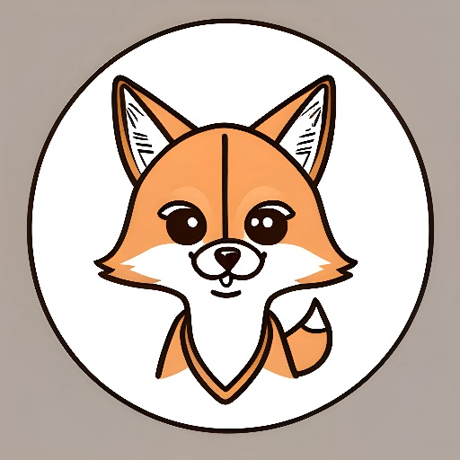 a cartoon fox with a collar around its neck